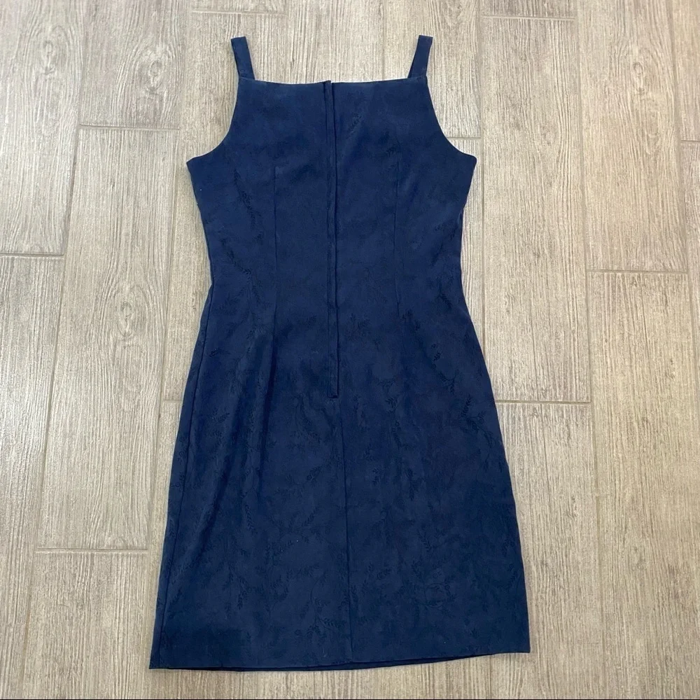 𝅺La Belle Vintage Dark Navy Floral Print Dress Size 5 - Picture 5 of 5